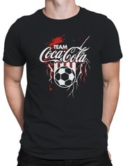 Officially Licensed Coca Cola Team Coca-Cola Soccer Splash Art Men’s T-shirt