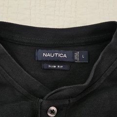 Nautica Slim Fit Heavy Crew Neck Shirt Men’s Large Dark Navy Blue EUC LN