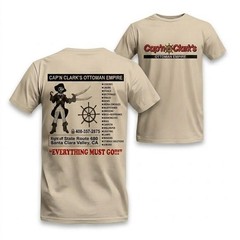 Cap’n Clark’s Ottoman Empire T-Shirt, Funny Pirate Furniture Store Shirt