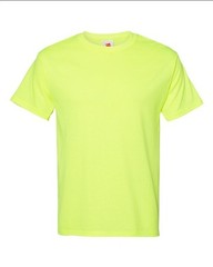 Hanes 5170 5XL EcoSmart Crewneck Short Sleeve Tee Pit to Pit 31″ Safety Green