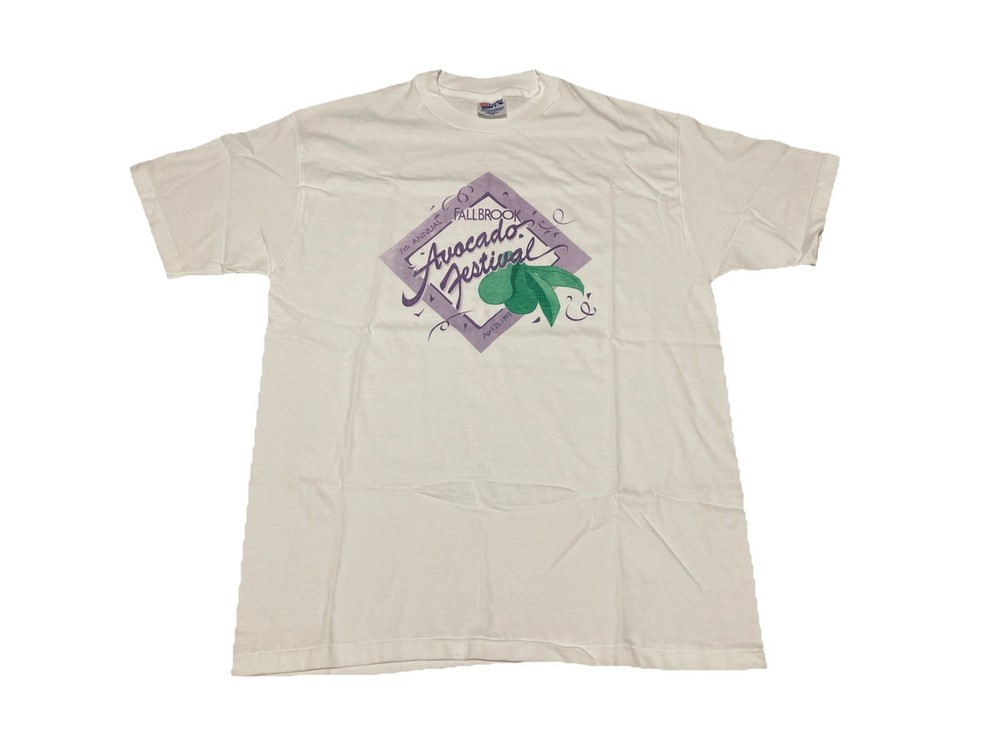 Vintage 90s Fallbrook California T-shirt Avocado Festival Tee Size Large Cali