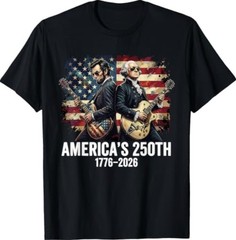 America’s 250th July 4th Abraham Lincoln George Washington T-Shirt