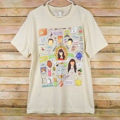 New Girl Sitcom TV Show Adult Unisex L Its Jess Tshirt Tee Beige Zooey Deschanel