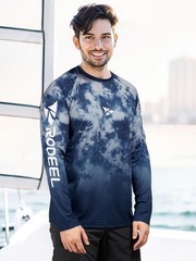 Rodeel Mens Loose-Fit Fishing T-Shirt Vented River Medium, D1. Navy Blue