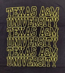 Texas A&M University Neon Yellow Logo T-shirt Size XL Navy Blue NCAA Excellent