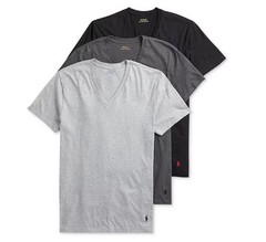 3-PK RALPH LAUREN POLO SIZES S M L XL XXL GRAY V NECK COTTON T SHIRT UNDERSHIRT