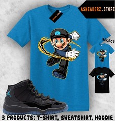 Tee Shirt Matching AJ 11 Gamma Blue 2025 Match Sneaker Sneakerhead Mario T-Shirt