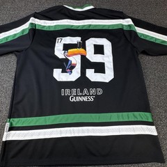 Guinness Mens XL Hockey Jersey Medium Ireland 1759 Promo Toucan Black Green