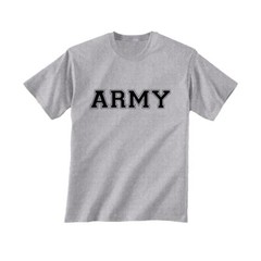 Athletic ARMY Short Sleeve T-Shirt in sport grey – Adult Small to 5X-Large