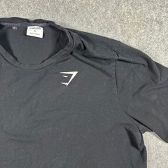 Gymshark T-Shirt Men XL Black GMST4546 Graphic Back Logo Athletic Stretch Tee