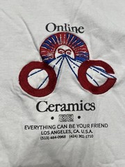 Online Ceramics Embroidered Logo T Shirt White EUC M