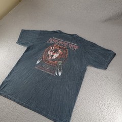 Daytona Bike Week Shirt Mens Large Gray Y2K Wolf Feathers Motorcycle Biker