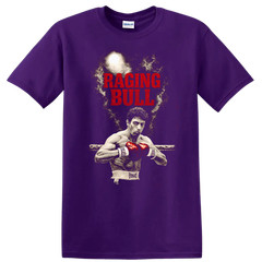 Raging Bull Boxing T Shirt Fighter w/ Red Gloves Graphic Tee Sport Apparel