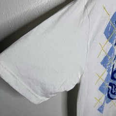 New Y2K Avirex Blue Skull T-Shirt Men’s XL Argyle Diamond Graphic Yellow READ