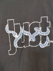 Just Cavalli Snake Wrapped Logo black t-shirt Size Medium Stretch Fit