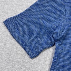 Jhane Barnes Silk T-Shirt Mens Large Blue Striped Crew Neck Short Sleeve