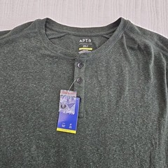 APT 9 Premier Flex Henley Men’s 2XLT Hunter Green Long Sleeve NEW Stretch NWT