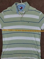 TOMMY HILFIGER XL XG GREEN WHITE BLUE POLO SHIRT VERY GOOD USED CONDITION