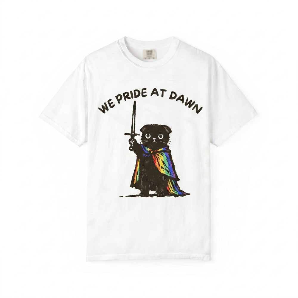 We Pride at Dawn Black Cat Warrior Meme LGBTQ Ally Pride Month Unisex T Shirt