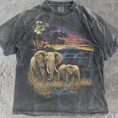 Vintage Elephant Graphic T-Shirt, African Safari Wildlife Tee, Comfort