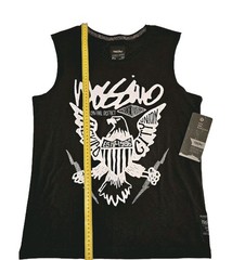 MOSSIMO SUPPLY CO. Sleeveless Black & White USA Graphic Men’s Size Small Muscle
