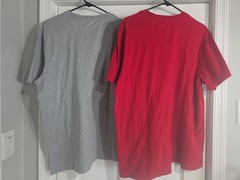 LOT OF 2 MENS THE NIKE TEE SHIRTS ONE GRAY AND ONE RED BOTH SIZE XL