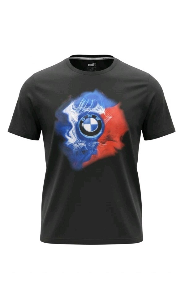 Puma BMW Motorsport Shirt Mens Medium Black Sz large Logo Graphic Racing T-Shirt