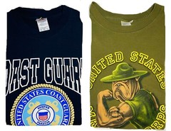 Alstyle Apparel 2006 Armed Forces Marine Corps & Coast Guard Shirts; XL