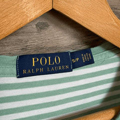 Polo Ralph Lauren Green White Stripe Pocket Tee T-shirt Men’s S excellent prewor