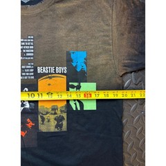Beastie Boys Root Down Graphic T-Shirt Mens Medium Black Bleach Wash Ombre Band