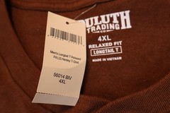 NEW Duluth Trading Co Longtail T Relaxed Long Sleeve Henley T Shirt Brown 4XL