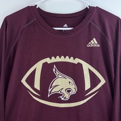 Adidas x Texas State Bobcats Men’s 2XL Dry Fit Climalite L/S Training T-Shirt