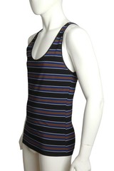 PIERRE CARDIN – 2007 Cotton Stripe Knit Tank, Size Large