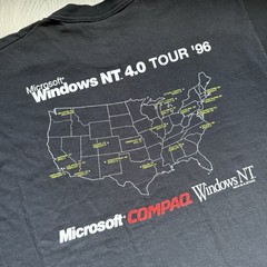 VINTAGE 1996 MICROSOFT WINDOWS NT 4.0 TOUR T SHIRT XL USA FRUIT OF THE LOOM TECH
