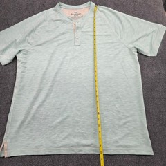 Tommy Bahama Mens XL Henley Shirt Short Sleeve Seafoam Green Heather Recycled