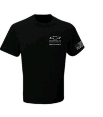 NEW CHEVY PERFORMANCE USA FLAG BLACK SHORT SLEEVE MENS COTTON TEE SHIRT D7893