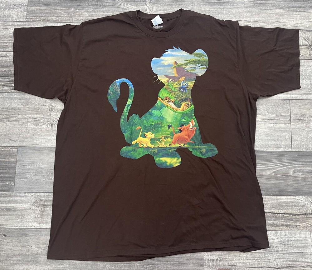 Disney Lion King Shirt Mens Size 3XL XXL Simba Silhouette Timon & Pumbaa Black