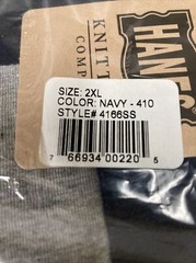 New Hanes Knitting Company Navy Blue 2XL 4166SS