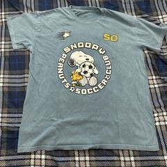 Snoopy & Woodstock S Crew Neck Double-Sided Soccer Tee Men Women Unisex