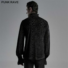 Punk Rave Men Goth Tops Palace Rereo Jacquard Banquet Wedding Long Sleeve Shirt