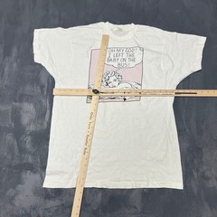 Vintage Roy Lichtenstein Flying Fish Shirt Mens Large White 1980s Baby On Bus