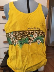 Vintage 90s Body Glove tank top shirt L surfing beach yellow