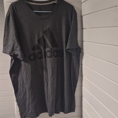 adidas Men’s XL Gray Cotton Knit Graphic Logo Crew Neck Short Sleeve T-Shirt