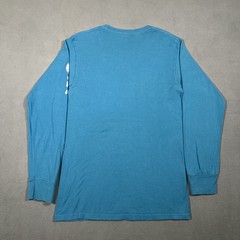 Stussy Freedom Is Power Long Sleeve T-Shirt Men’s Size S Teal Blue Graphic Tee