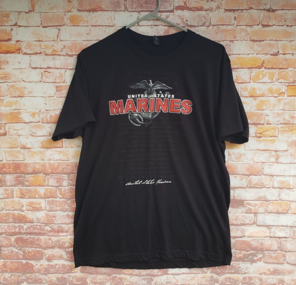 🔥 United States Marines Tultex Black Short Sleeve Shirt Men’s Medium M US USA