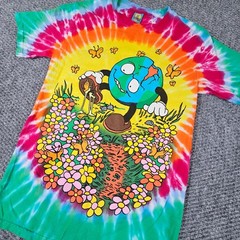 Bored Teenager Earth Day Tie Dye Graphic T-Shirt Mens Small Walking Earth