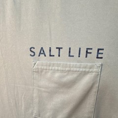 Salt Life Vapor Men’s Blue Graphic Logo Pocket Polyester Knit Tee Crew XL