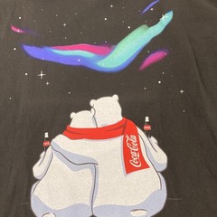 Coca-Cola Polar Bear Graphic T-Shirt Men’s 2XL Black Ripple Junction