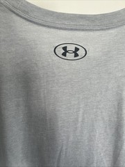 Under Armour UA Camo Logo Short Sleeve T-Shirt Mens Sz XL XG Gray Black Gym Run