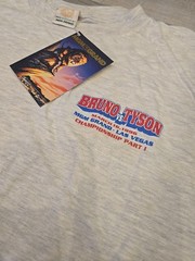 Vintage 1996 Mike Tyson Vs Frank Bruno T-Shirt Large DEADSTOCK MGM USA TAGS 90 L